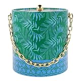 Lilly Pulitzer Ice Bucket with Gold Handle, Double Wall Ice Holder, Ice Container with Lid, Acrylic Ice Bucket for Cocktail Bar and Outdoor Parties, It's a Jungle Out There