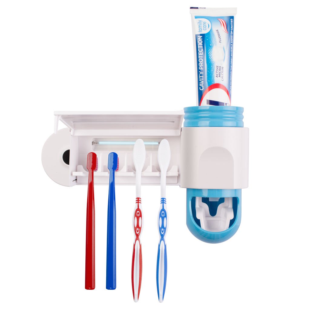 gfs302 – Dispenser Automatico di dentifricio + Supporto per spazzolino da Denti + sterilizzatore UV