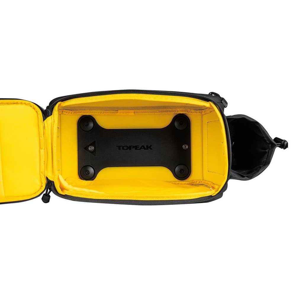 Topeak MTM Multi Mount TrunkBag EX, wodoodporna torba rowerowa na bagażnik z rozszerzalnymi bokami sakwy pasuje do stojaków KLICKfix/Racktime Snapit lub MIK Adapter, czarna