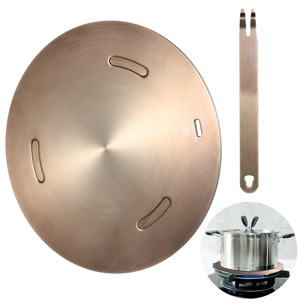 Placa convertidora de cocina de 11 pulgadas con mango a presión, adaptador de inducción para estufa eléctrica de gas, anillo difusor de calor para seguridad de utensilios de cocina
