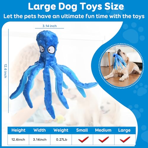 Juguete de pulpo de peluche para perro con chirriador miniatura 5