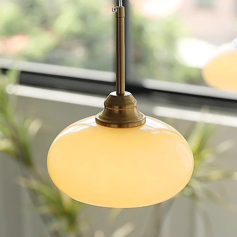 Lustre suspension LED fer et verre beige luminaire de haute qualité décor maison