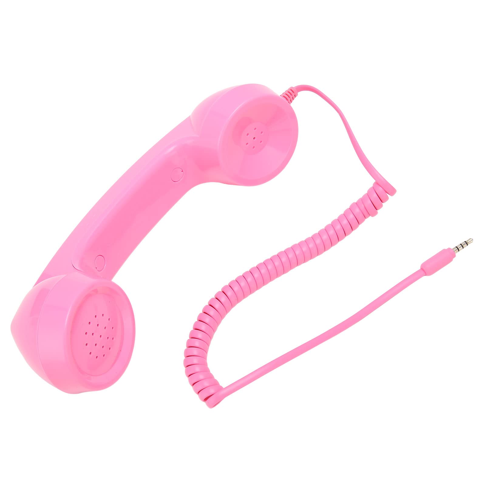 Combiné Téléphonique Rétro, Récepteur Téléphonique Rétro de Remplacement, Récepteur de Téléphone Portable Universel pour Smartphones, Ordinateurs avec Prise Casque 3,5 Mm (Rose)