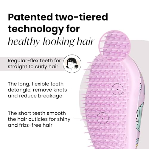 Foto von Tangle Teezer Kleine Original Haarbürste – Für Nasses & Trockenes Haar – Entwirrungsbürste für Alle Haartypen – Perfekte Bürste für Kinder & Reisen – Einhorn-Zauber