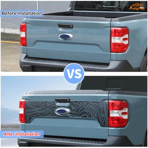 Image of Rear Trunk Tailgate Panel Decal Sticker Wrap for Ford Maverick 2022-2026 | Aunginsy Pickup Truck Rear Tailgate Door Panel Terrain Graphics Precut Vinyl Decal Decorative Sticker Protection Accessories
