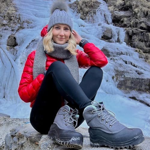 Image of riemot Men's Women's Winter Boots Waterproof Insulated Snow Shoes for Outdoor Walking Warm Lightweight Anti-Slip Ankle Boots