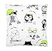 TupTam Federa per Cuscini per Bambini con Motivi Decorativi, Gufi Bianco/Verde, 40 x 60 cm