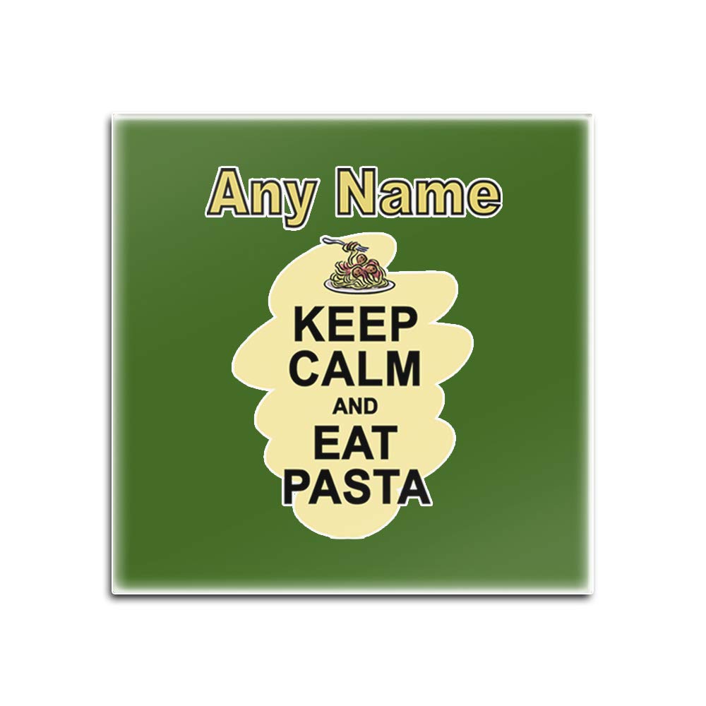 Sous-verres carrés en verre anti-taches Keep Calm Eat Pasta pour préserver vos meubles