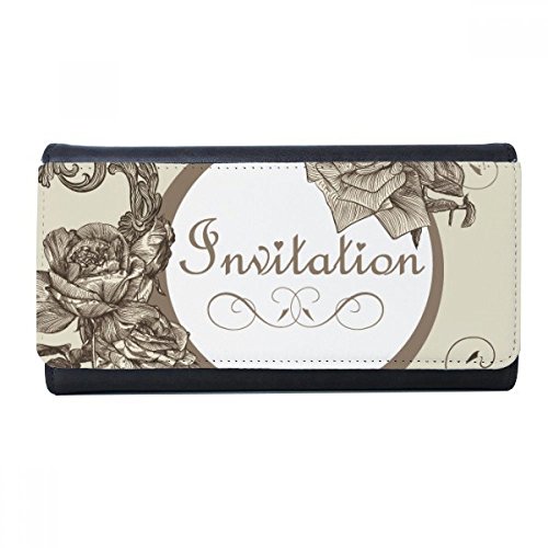 Portefeuille avec carte multifonction et motif fleur de rose antique fonctionnel
