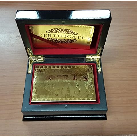 NMIT 50 Pound SET OF UNIQUE LUXURY DECK OF 24K GOLD PLATED FLEXIBLE PLAYING CARDS FULL POKER DECK 99.9% PURE GOLD PLATED - WITH BOX Cover