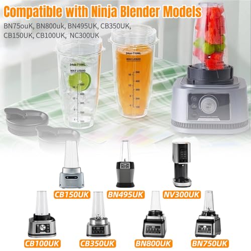 Gobelets mélangeur Ninja 710 ml pour smoothies matinaux avec couvercles de transport