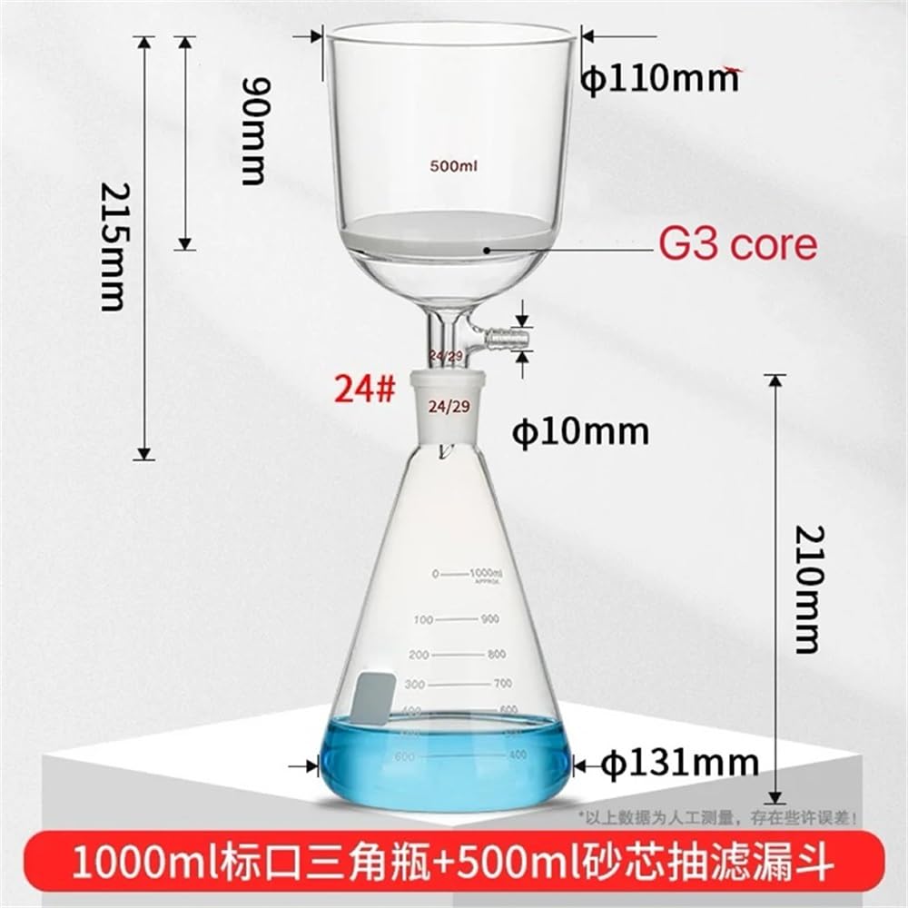 Apparecchiatura di filtrazione sottovuoto da 50/100/250/500/1000 ml Unità laboratorio con imbuto a nucleo vetro multi-pozzetto Attrezzature da laboratorio