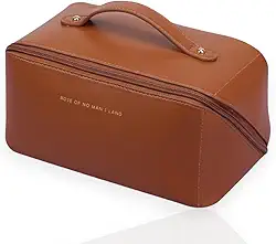 Nécessaire Bolsa Feminina Organizador Viagem Maquiagem Cosméticos Grande Espaçosa Blogueira (Marrom)