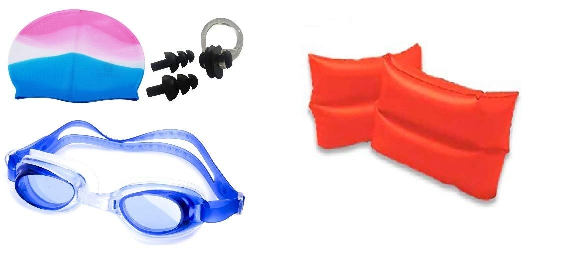 VR Creatives Kids Swimming Set Swim Cap, Goggles Arm Band 4 to 9 Years Kids (B07DBRZBK6) Amazon Price History, Amazon Price Tracker
