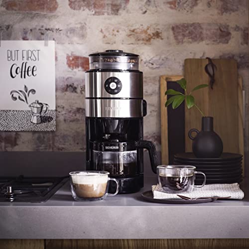 SEVERIN Kaffeeautomat mit Mahlwerk und Glaskanne, Für Kaffeebohnen und Filterkaffee, Automatische Abschaltung, bis zu 6… – Bild 3
