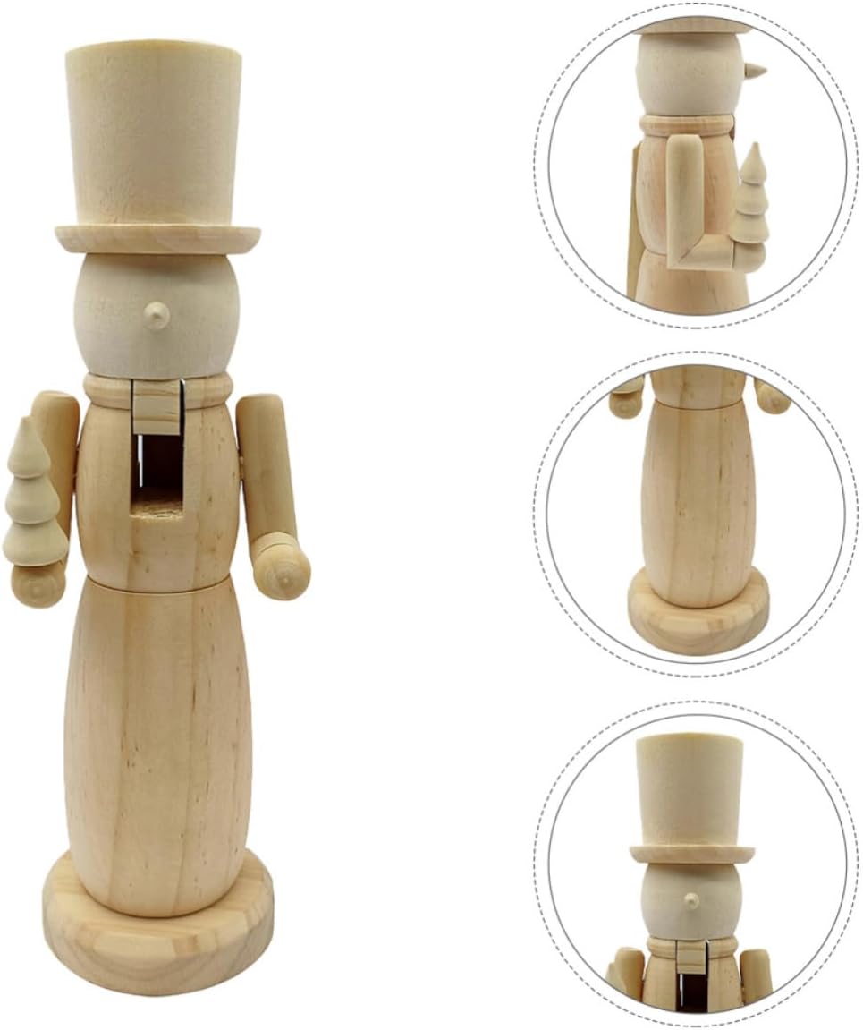 SEWACC Wooden Nutcracker Soldier Ornament for Christmas DIY Crafts, Safe and Delicate Appearance, Unfinished Nutcracker Decoration for Holiday Ambiance and Seasonal Display