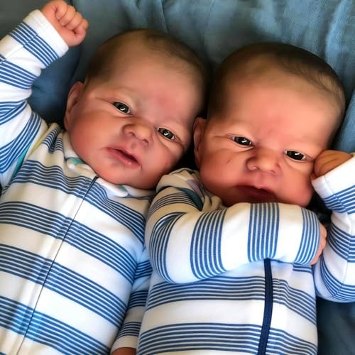 Muñecos Bebé Reborn Twins Vinilo Realistas 17 Pulgadas miniatura 3