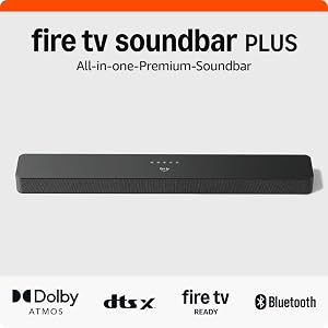 Amazon Fire TV-Soundbar Plus | 3.1-Kanal-Sound, All-in-one-Design, Dolby Atmos, DTS:X, auch ideal für Dialoge geeignet