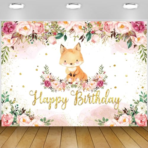 Toile de fond Happy Birthday renard pour masquer un mur et réussir vos photos