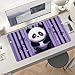 Purple Striped Panda Desk Mat Non-Slip Laptop Writing Pad Large Keyboard Mousepad with Rubber Base 23.6