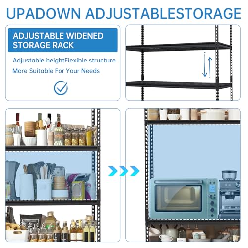 Image of Heavy Duty Storage Shelves 48x24x72 in, 2500Lbs Adjustable Metal Shelving for Garage Organization, Durable Garage Shelving Easy Assemble