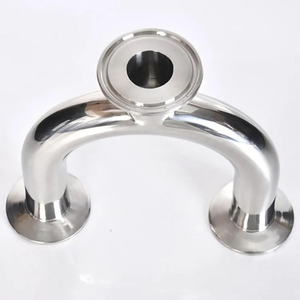 Accesorios de tubería de fundición de acero, 1PCS 3/4”1-1/2”2”Pipe OD 19mm/38mm/51mm Sanitario en forma de U 3 vías 304 Virola de acero inoxidable OD 1.5”2”Accesorios de tuber