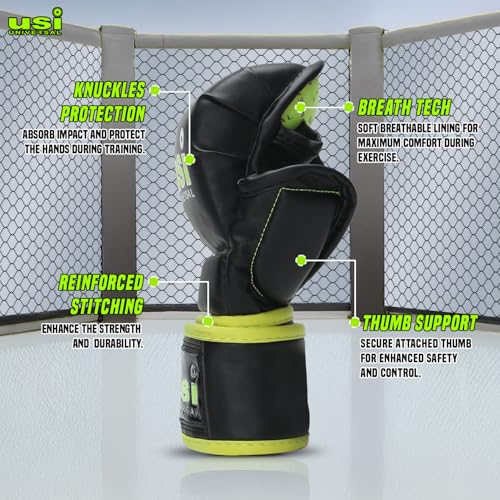 Buy USI Universal 618F Strike Boxing Training MMA Gloves for Men & Women, Thick Pu, Shock Absorber Padding, Hook & Loop Closure (Size S/M) Online at Low Prices in India - Image 5