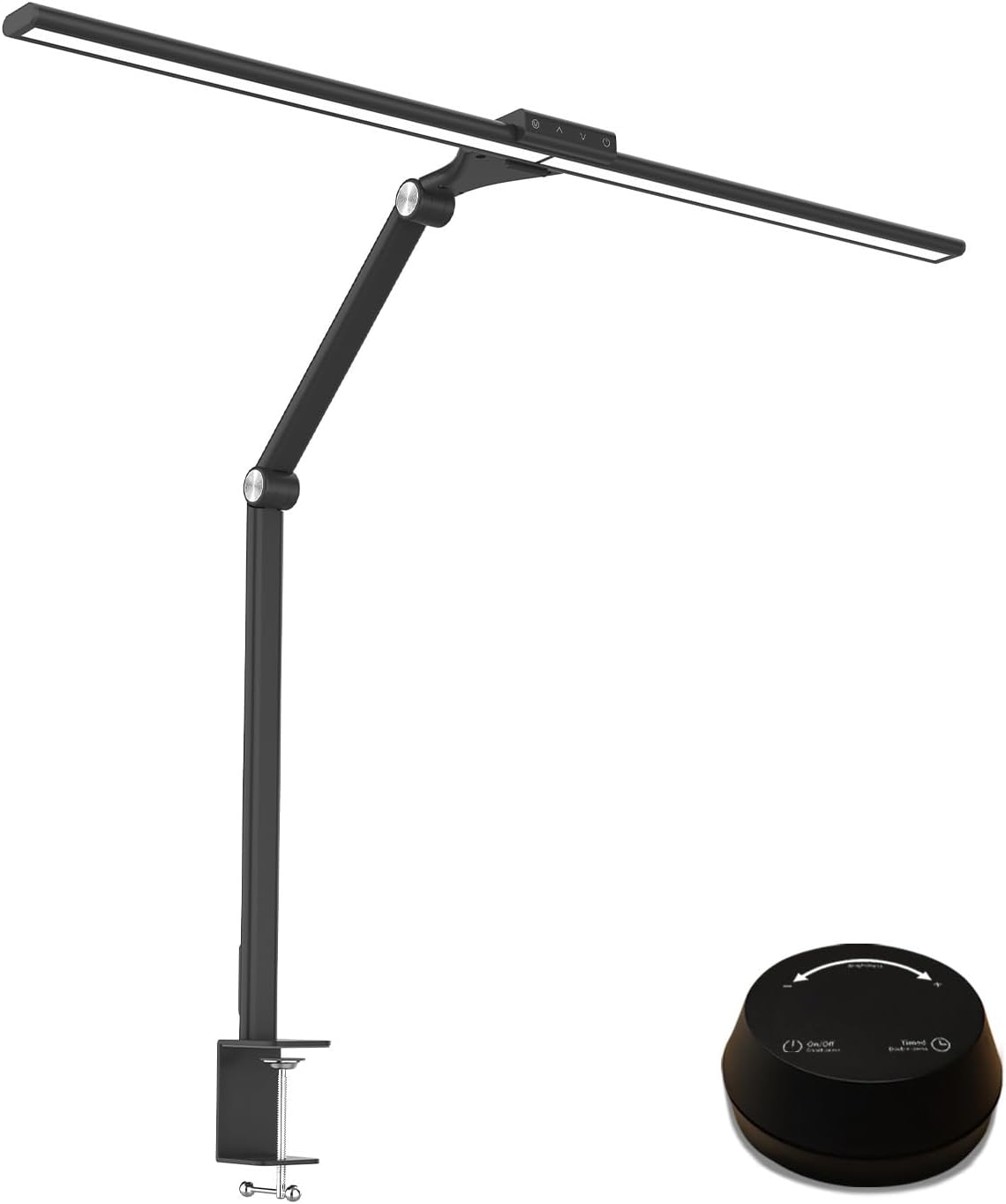 DS521SA Full Spectrum Desk Lamp – Sun Lamp 18W Eye-Care Table Light, CRI＞95, 4000K Color Temp, Stepless Dimming, Flicker-Free, Low Blue Light, Touch & Remote Control, for Study & Office