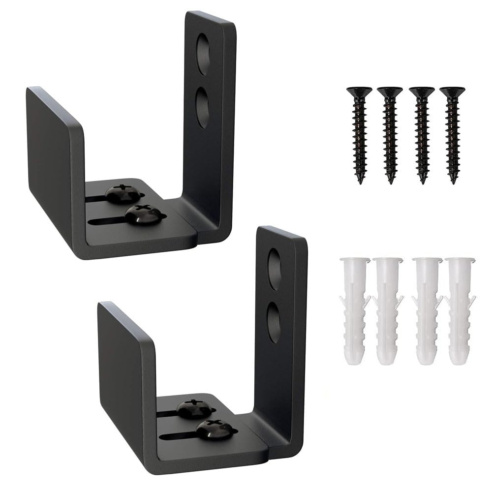 Yahpetes Barn Door Bottom Floor Guide 2 Pcs Adjustable U Shape Barn Door Floor Guide Mounted Wall Door Guide with Adjustable Bracket(Adjustable, 2 Pcs