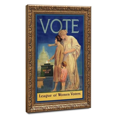 Tableau de vote en toile Ligue des électeurs US - Déco murale bureau 61x91cm