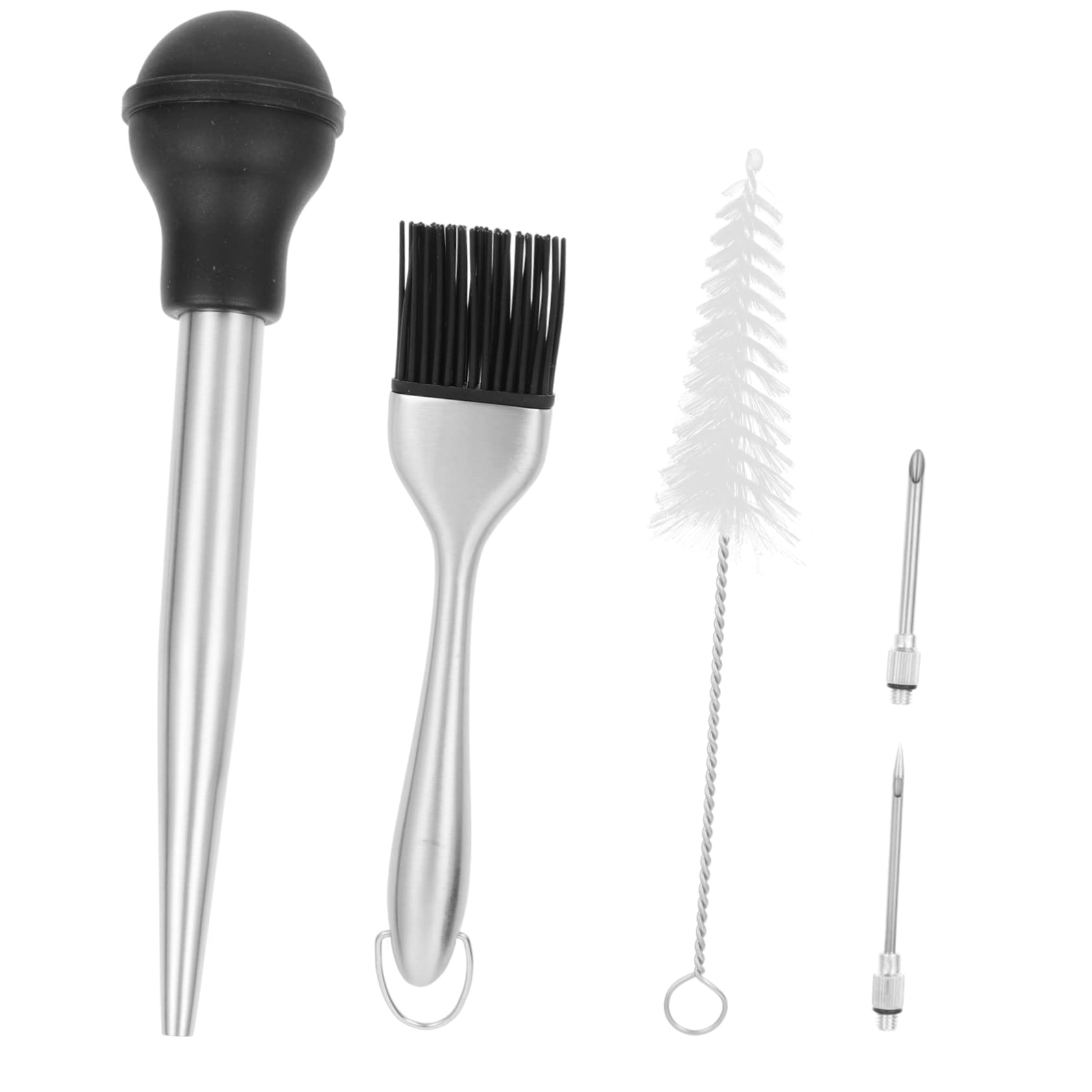 MAGICLULU 1Set Stainless Steel Turkey Baster with Tool for Marinading Turkey Chicken and Meat Easy to Clean and Ergonomic Design