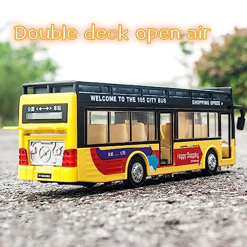 Image of DEOXY London Bus Toy For Kids, Die Cast Alloy Pull Back Vehicles, Metro Articulated Electric Bus With Sounds And Lights, Model Cars Toys Educational Gift For Kids Boys Girls Ages 3+, Multicolor