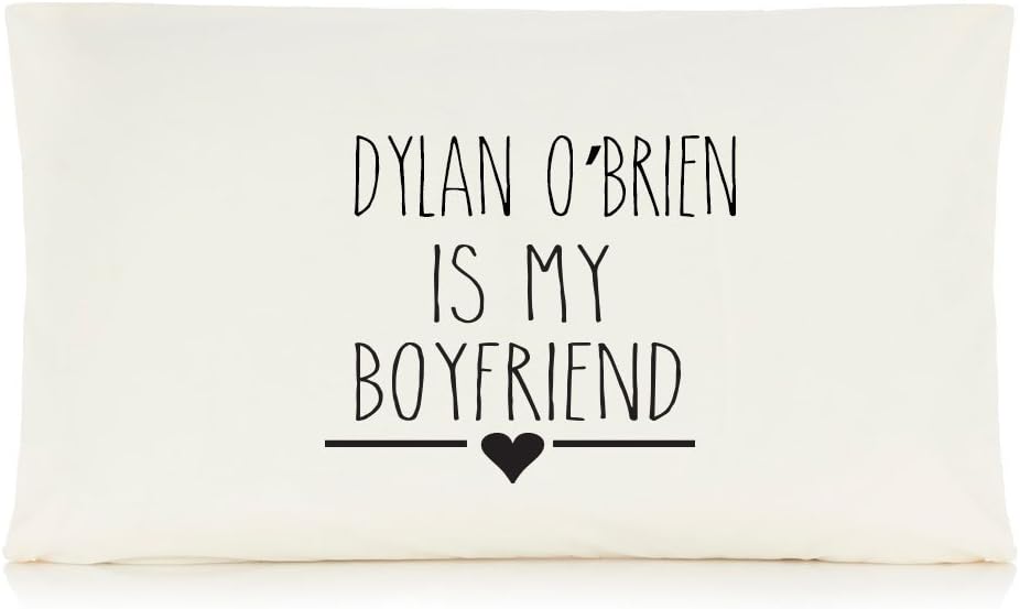 LittlestThings Dylan O'Brien is my Boyfriend novelty gift white pillowcase