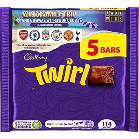Cadbury Twirl - Sparpack - 5 x 21,5g 107,5g Vollmilchschokolade Cover