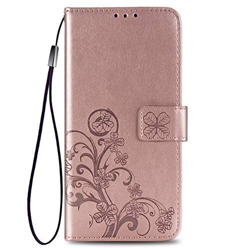 Supdigital Galaxy A11 Wallet Case, [Flower Embossed] Premium PU Leather Flip Protective Case Cover with Card Holder and Stand for Samsung Galaxy A11 2020 Release (Rosegold)