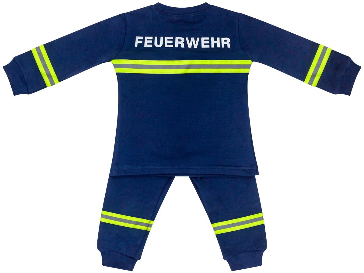 Pigiama/pigiama bambini vigili del fuoco/pompiere immagine blu lungo giallo riflettori 100% cotone Fairtrade Ringelsuse blu Blau 92/98