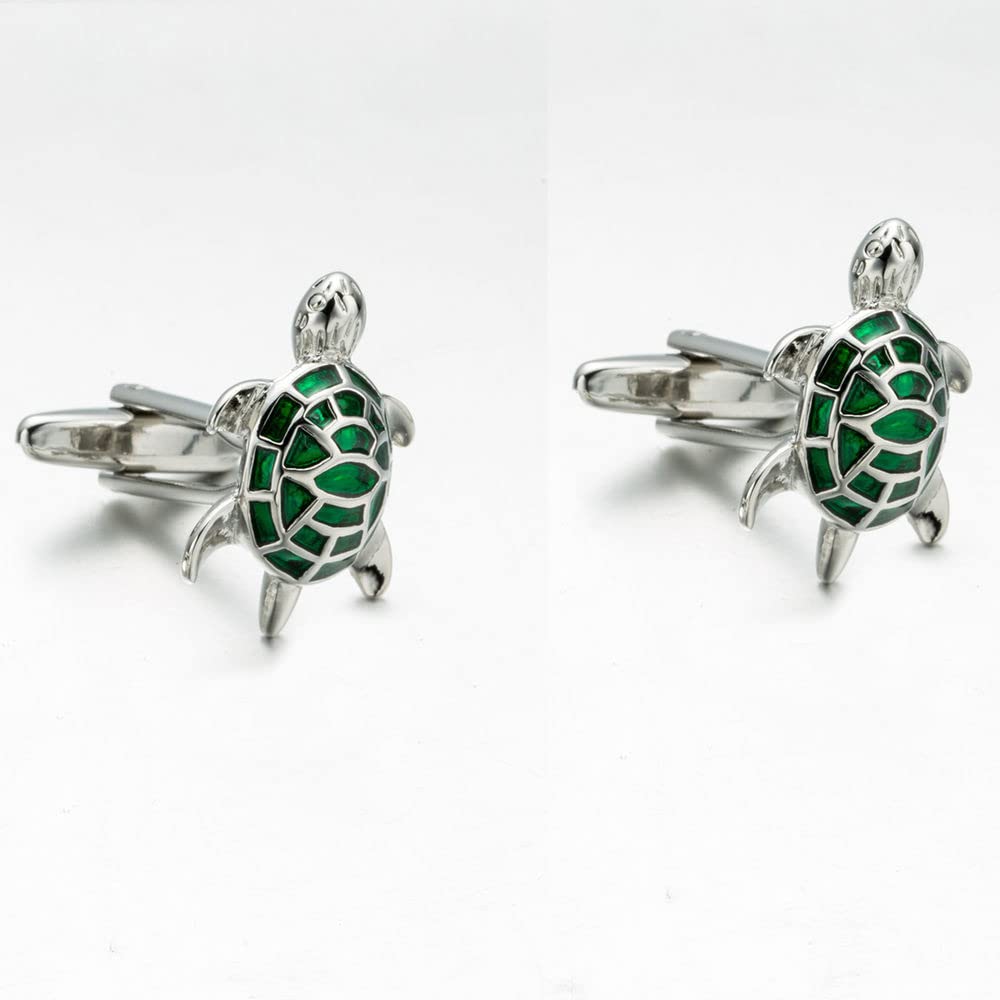Gemelos de tortuga vintage con diamantes de imitación franceses con caja de regalo para hombres, fiestas, reuniones, bodas, uso diario