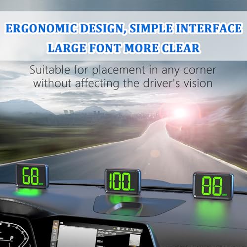Image of Heads Up Display for Cars Windshield with MPH Speed,HUD Display Digital Speedometer for Car Used USB Plug,Universal GPS Speedometer for Car Accessories Fit for Cars SUVs Trucks (MP /H)