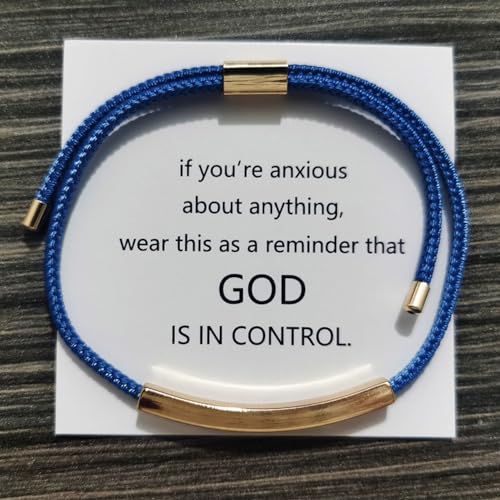 God Is In Control Bracelet Stainless Steel Tube Inspirational Bracelet Adjustable Handmade Braided Wrap Tube God Bracelet for Women Men Couple Friendship Bracelet BFF Jewelry Gifts2