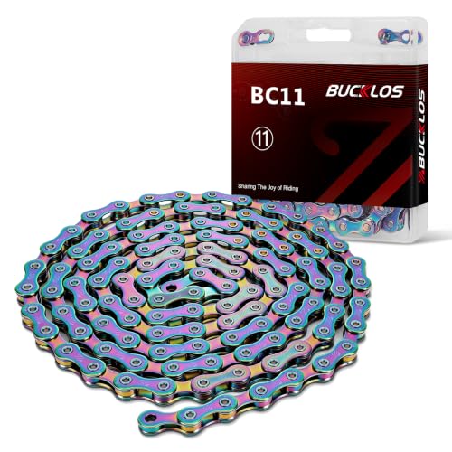 BUCKLOS 8/9/10/11/12 Speed Bike Chain for Shimano SRAM, TI-Gold/Colorful