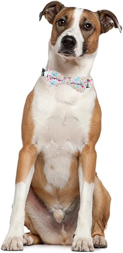 Miniatura 4 de Collar de Pascua para perro con pajarita, huevos de conejo, collares ajustables para mascotas con hebilla de metal para perros (huevos de conejo,