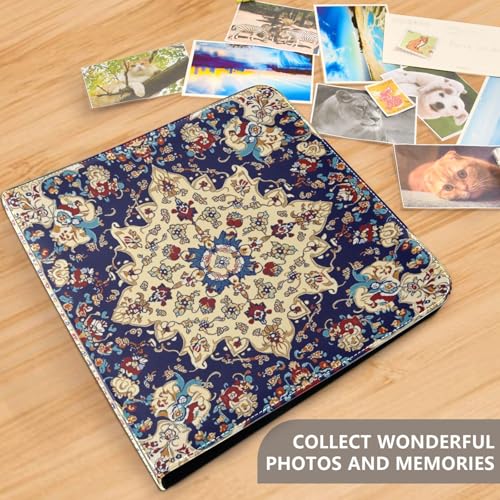 Álbum de Fotos Autoadhesivo Estilo DIY Scrapbook Barroco con Flores, 3 Anillos, 40 Páginas, 8x10 para Memorias miniatura 5