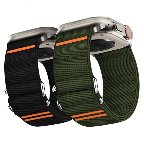 Suitisbest Horlogeband, compatibel met Apple Watch Ultra armband, 49 mm, 45 mm, 44 mm, 42 mm, nylon sportband met S-haak, voor Apple Watch Ultra 2/Ultra SE serie 9, 8, 7, 6, 5, 4, 3, 2, 1