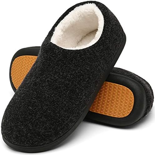 Mishansha Hausschuhe Herren Winter Pantoffeln Gr.39-48 | Memory Foam,Warme Gefütterte Puschen,Rutschfeste,Geschlossen,Winter Slippers,Indoor Outdoor