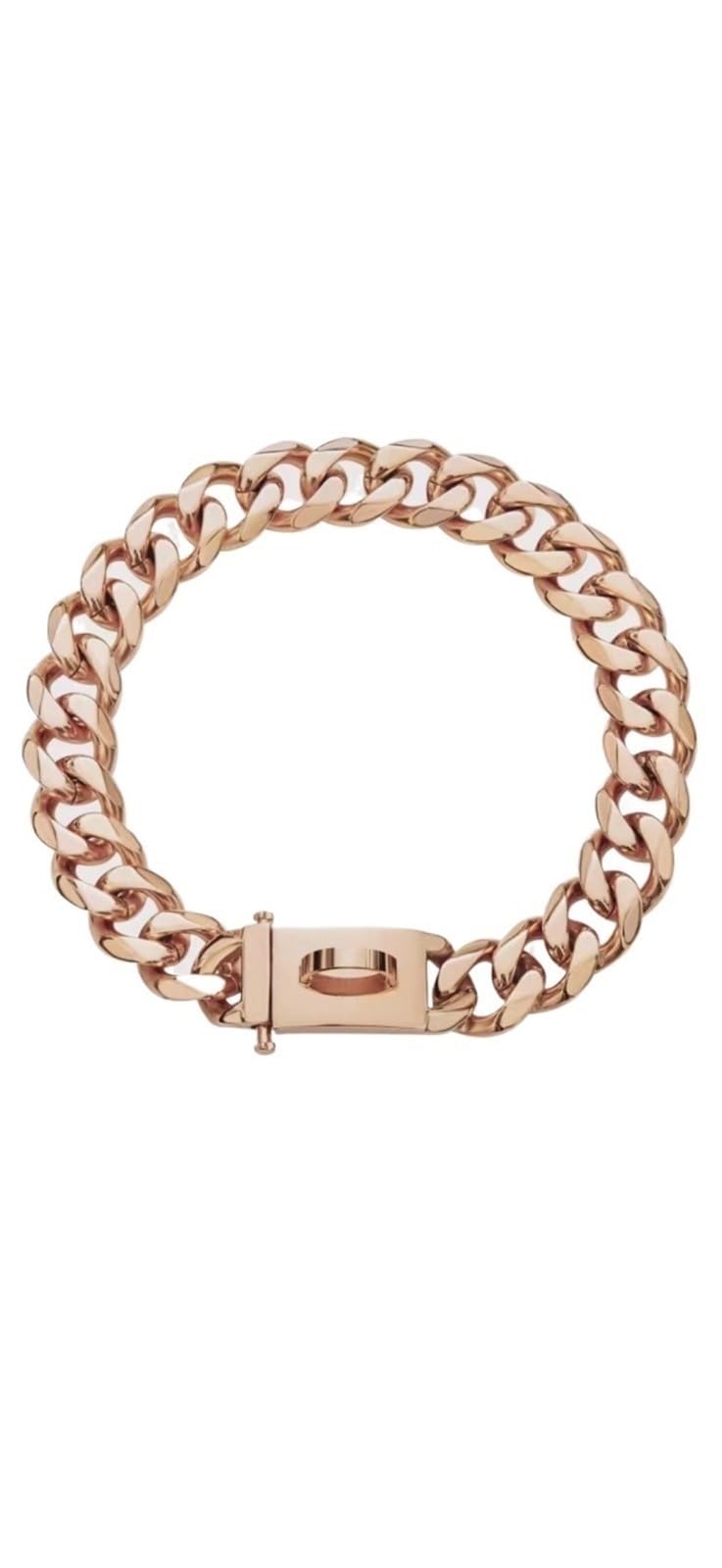 Collier pitbull robuste résistant à la mastication avec chaîne dorée 19mm