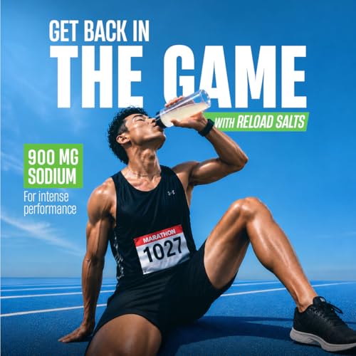 Image of Fast&Up Reload Salts | High Sodium Electrolyte Drink Mix | 900mg Sodium | Zero Sugar, Zero Calories| 5 Electrolytes - Potassium, Magnesium, Calcium & Chloride | Instant Hydration | Vegan, No Preservatives | (5 Sachets, Lemonade)