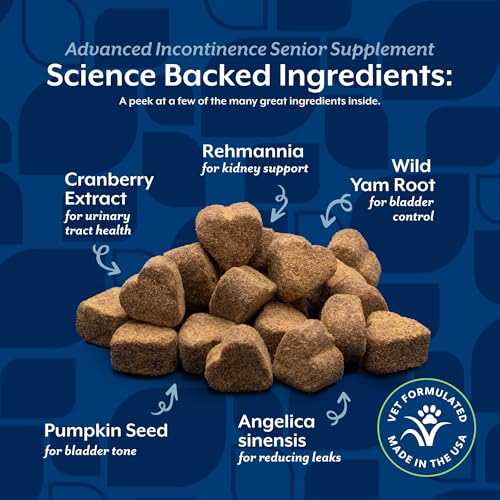 Image of NaturVet Senior Advanced Incontinence Dog Supplement - Helps Support Dog's Bladder Control, Normal Urination - Includes Synergistic Blend of Botanicals - 120 Ct. Soft Chews (Pack of 2)