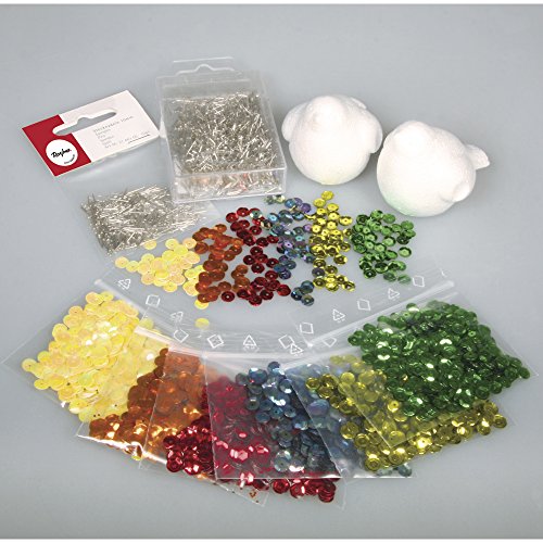 Rayher Paquete de 2 pájaros de Espuma de poliestireno de 5 cm para Decorar con Lentejuelas Coloridas, Kit de Manualidades, 39248000, Color Amarillo