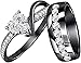 Created Real 925 Sterling Silver 14K Black Gold Plated Round & Heart Cut White Diamond Beautiful Sign Of Love Bridal Ring Set Jewelry Christmas Gifts for Women (13.5)