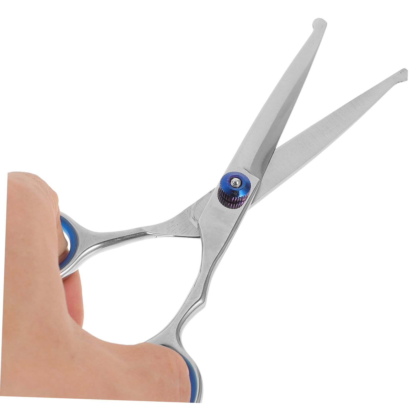 FOYTOKI Professional Pet Hair Scissors 2pcs Set 4.5 Inches Curved Dog Grooming Clipper Pet Hair Trimmer Ergonomic Handle Easy to Use